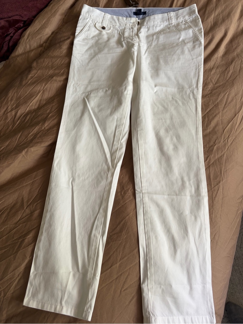 Women’s Cotton White Straight-Leg Pants